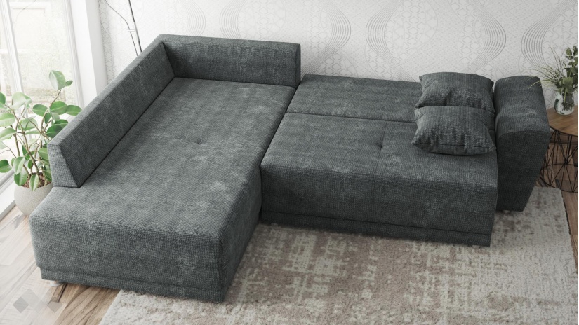 Ъглов диван Фабио с посока графит - изглед 4