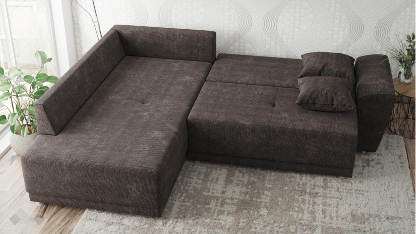 Ъглов диван Фабио с посока кафяв - изглед 4