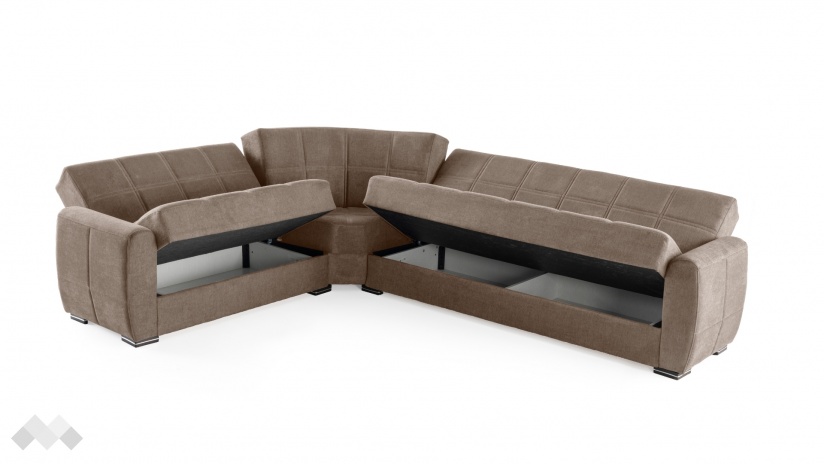 Ъглов диван Гранд универсален ъгъл кафяв - изглед 8
