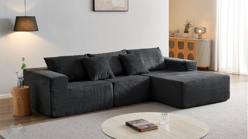 Ъглов диван Компакт с посока антрацит - изглед 1