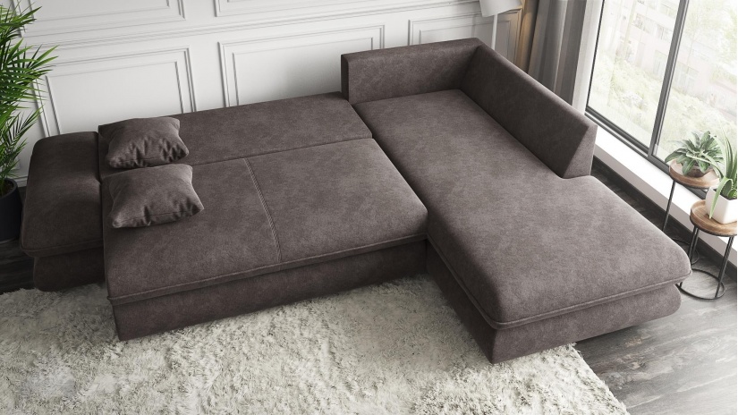 Ъглов диван Монтело с посока кафяв - изглед 4