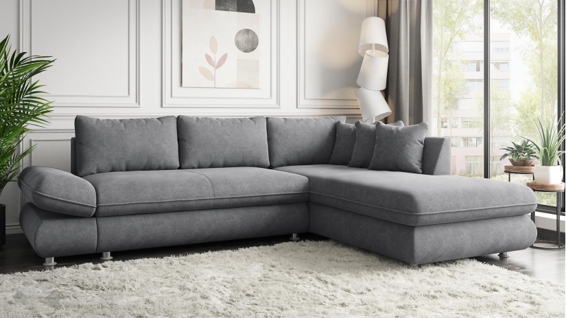Ъглов диван Монтело с посока сив - изглед 1