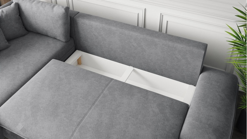 Ъглов диван Монтело с посока сив - изглед 3