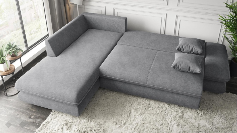 Ъглов диван Монтело с посока сив - изглед 4