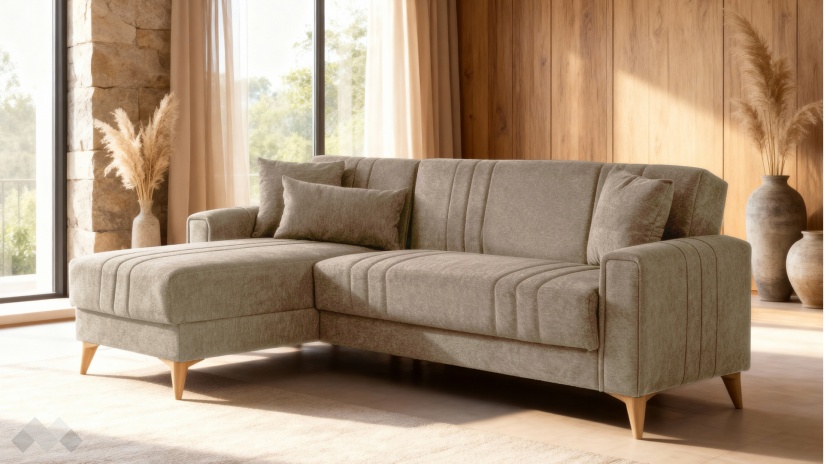 Ъглов диван Омега универсален ъгъл кафяв - изглед 2