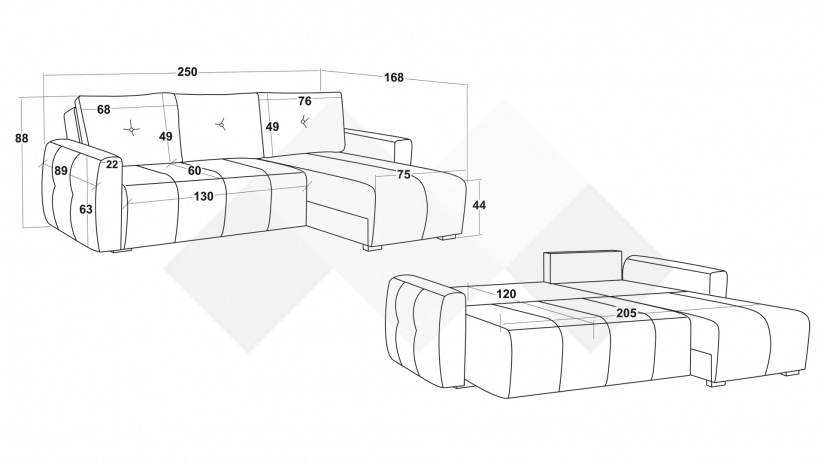 Ъглов диван Ролин Покет универсален ъгъл кафяв - изглед 11