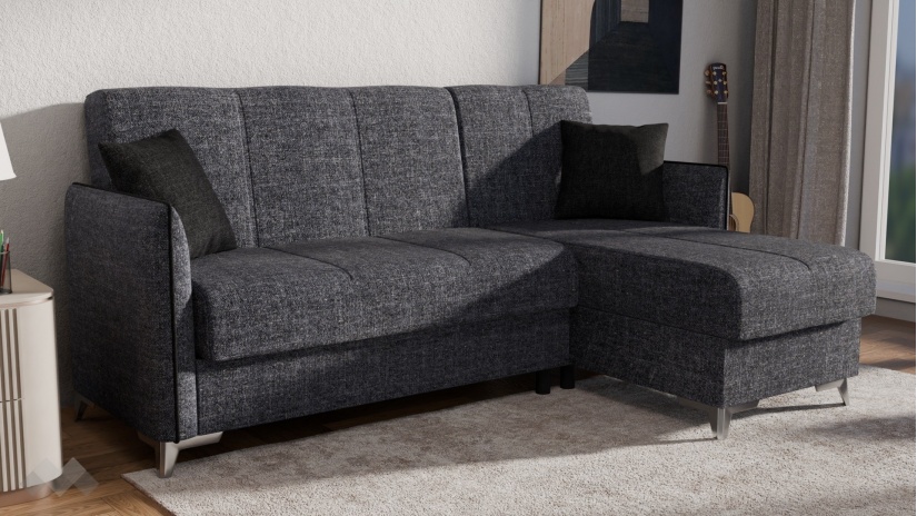 Ъглов диван Сафо универсален ъгъл сив - изглед 1