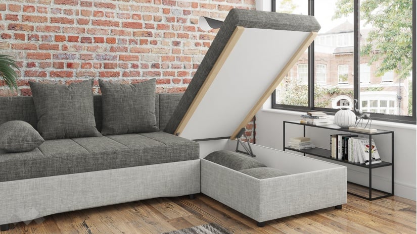 Ъглов диван Селин сив със светло сиво - изглед 5 - МебелМаг Ъглов диван Селин сив със светло сиво - изглед 5