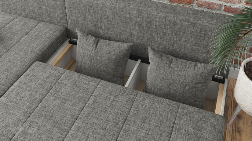 Ъглов диван Селин сив със светло сиво - изглед 8 - МебелМаг Ъглов диван Селин сив със светло сиво - изглед 8