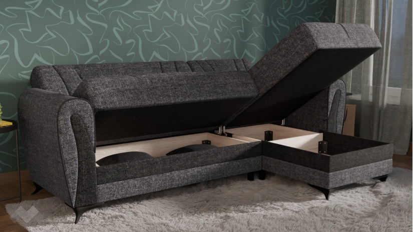 Ъглов диван Серен универсален ъгъл сив - изглед 5