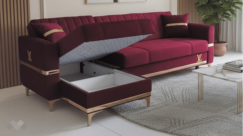 Ъглов диван Верино универсален ъгъл червен - изглед 3 - МебелМаг Ъглов диван Верино универсален ъгъл червен - изглед 3