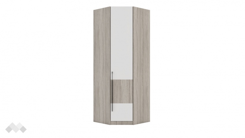 Гардероб Комо ъглови дъб ърбан ойстър с бяло - изглед 1