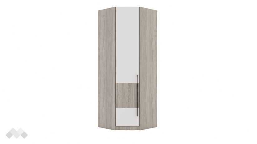 Гардероб Комо ъглови дъб ърбан ойстър с бяло - изглед 1