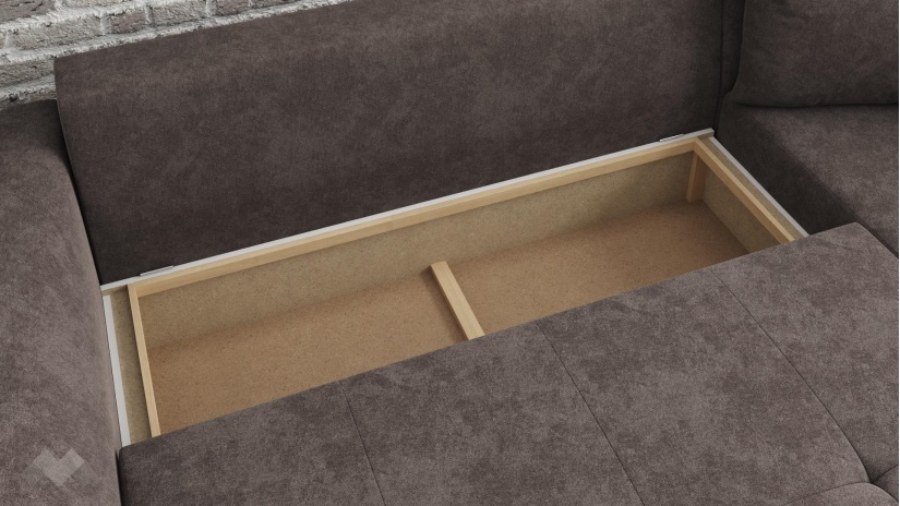 Ъглов диван Сиера с посока кафяв - изглед 3