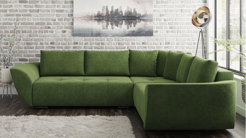 Ъглов диван Сиера с посока зелен - изглед 2