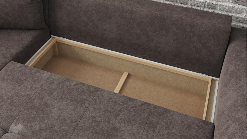 Ъглов диван Сиера с посока кафяв - изглед 3