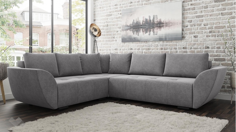 Ъглов диван Сиера с посока сив - изглед 1
