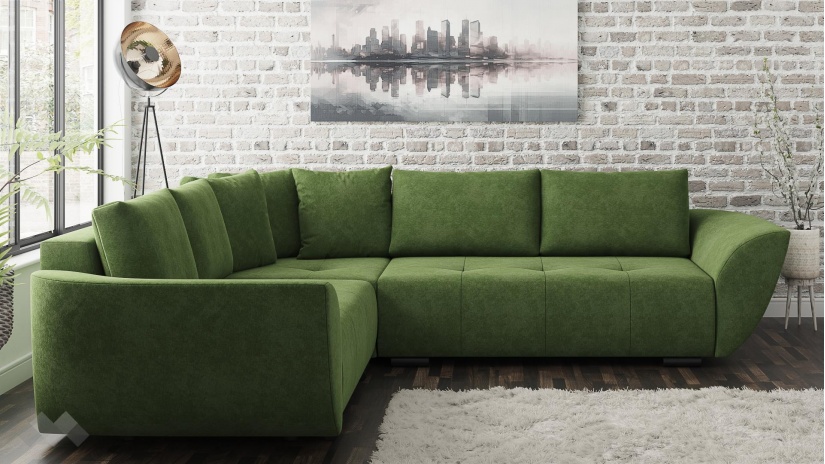 Ъглов диван Сиера с посока зелен - изглед 2