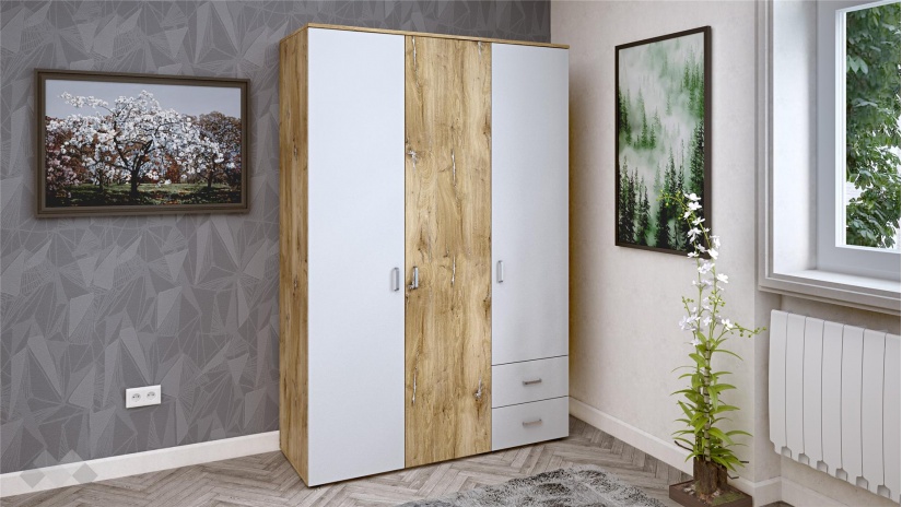 Гардероб Селтик трикрилни келтски дъб със светло сиво - изглед 1