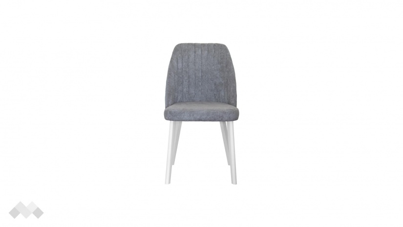 Трапезен стол Мелани сив с бяло - изглед 1